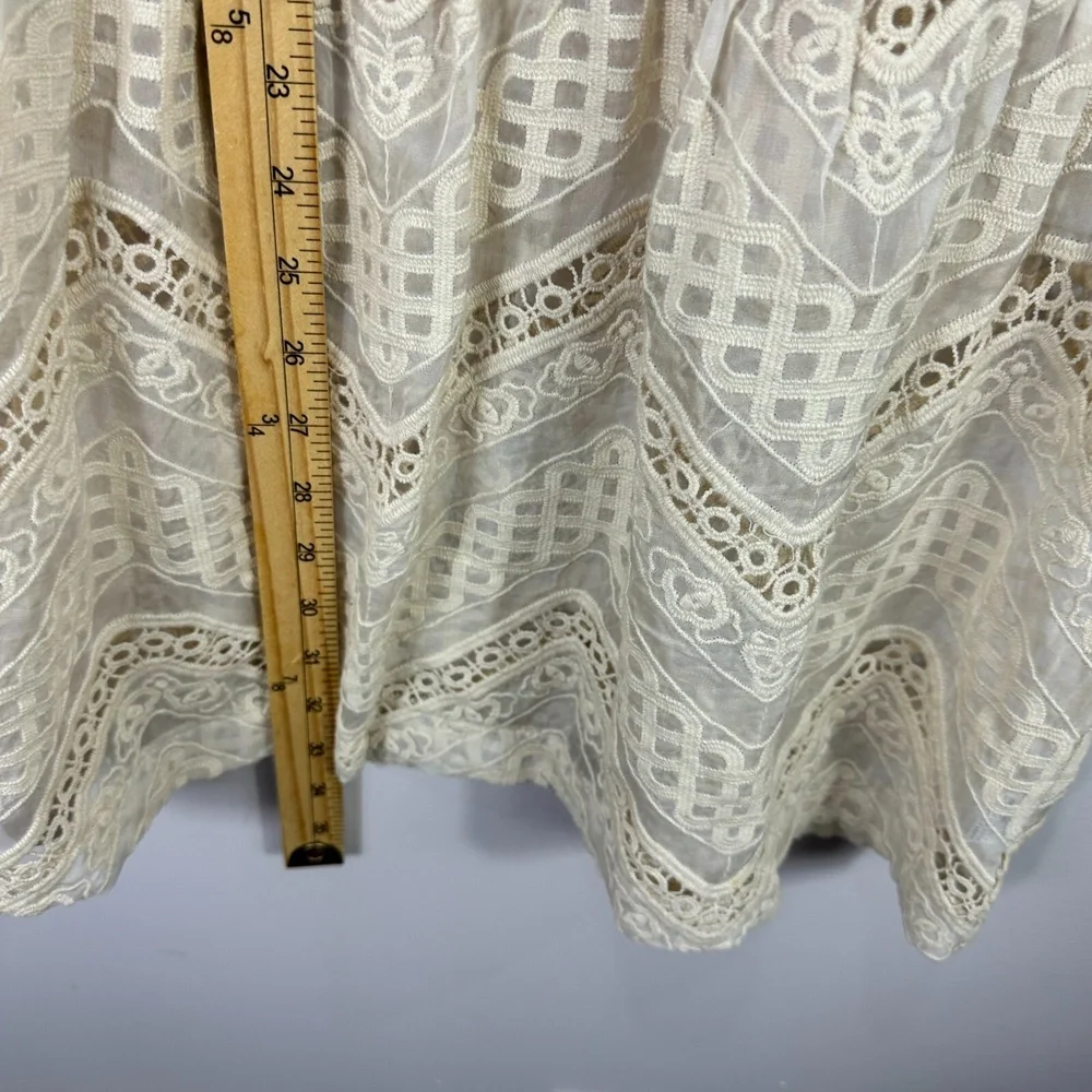 Glam Dress Small‎ Ivory Lace Sleeveless Crochet Lace Cottagecore Romantic Indie